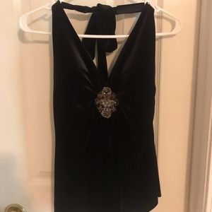 Black Velvet Halter Top